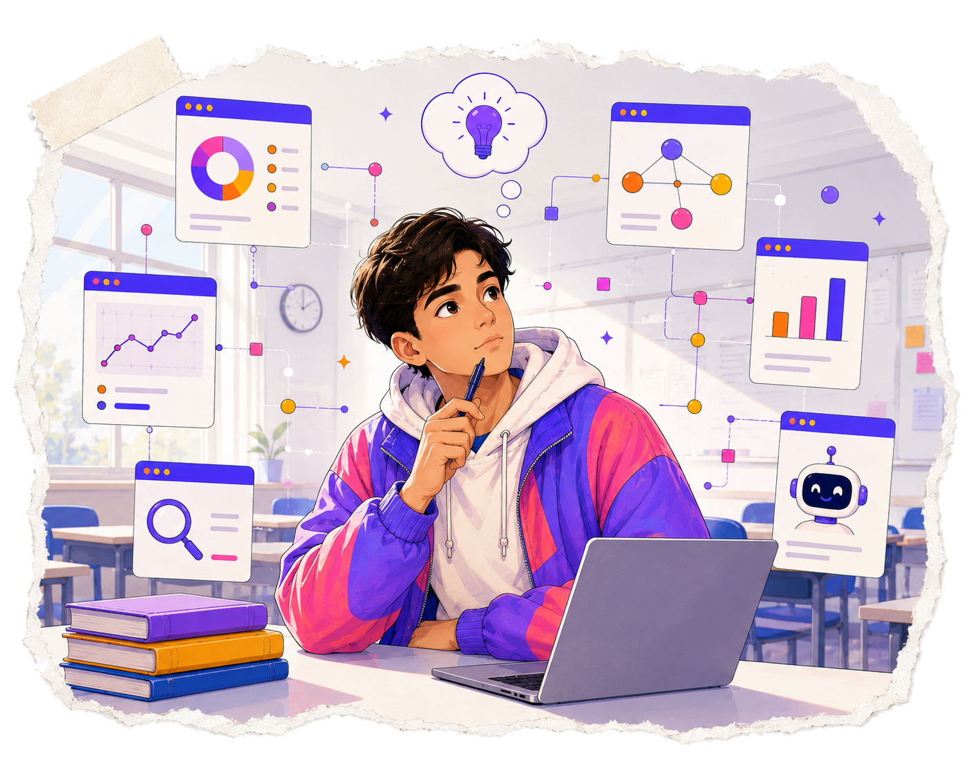 Ilustración de decisiones personales influenciadas por sistemas de Inteligencia Artificial.
