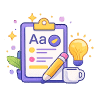 Icono de corrector automático de ortografía y redacción.