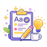 Icono de corrector automático de ortografía y redacción.