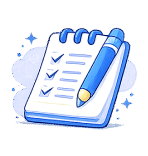 Icono de bloc de notas que representa definir la tarea.