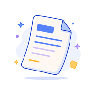 Icono de documento que representa simplificación de información.
