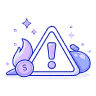 Icono de alerta que representa los riesgos de la IA.