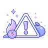 Icono de alerta que representa los riesgos de la IA.