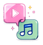 Icono de recomendaciones de videos y música personalizadas.